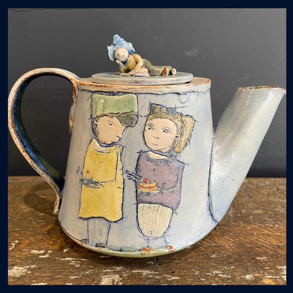 Cakes - Small Ceramic Teapot by Katherine Kingdon