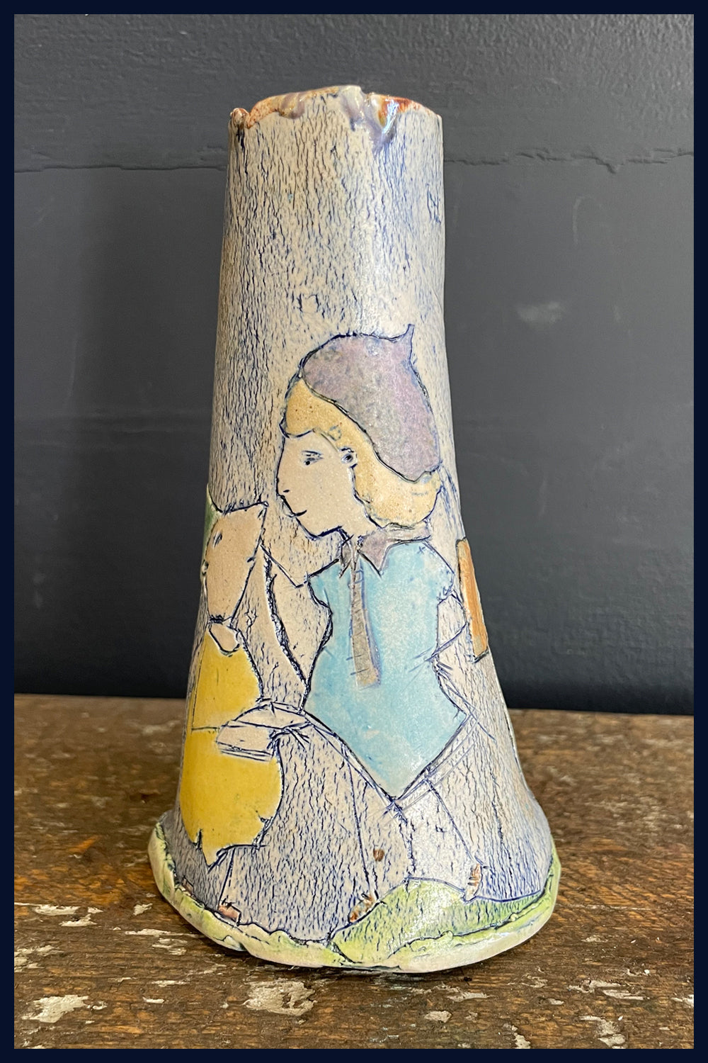 I'm Up Here - Ceramic Bud Vase by Katherine Kingdon