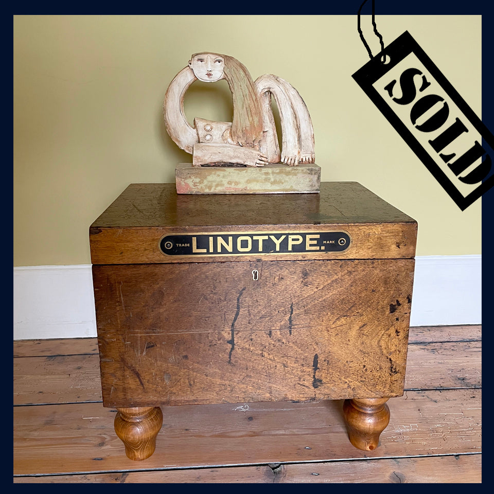 SOLD Wonderland Furniture Collection: Vintage Printers Linotype Wooden Box Table