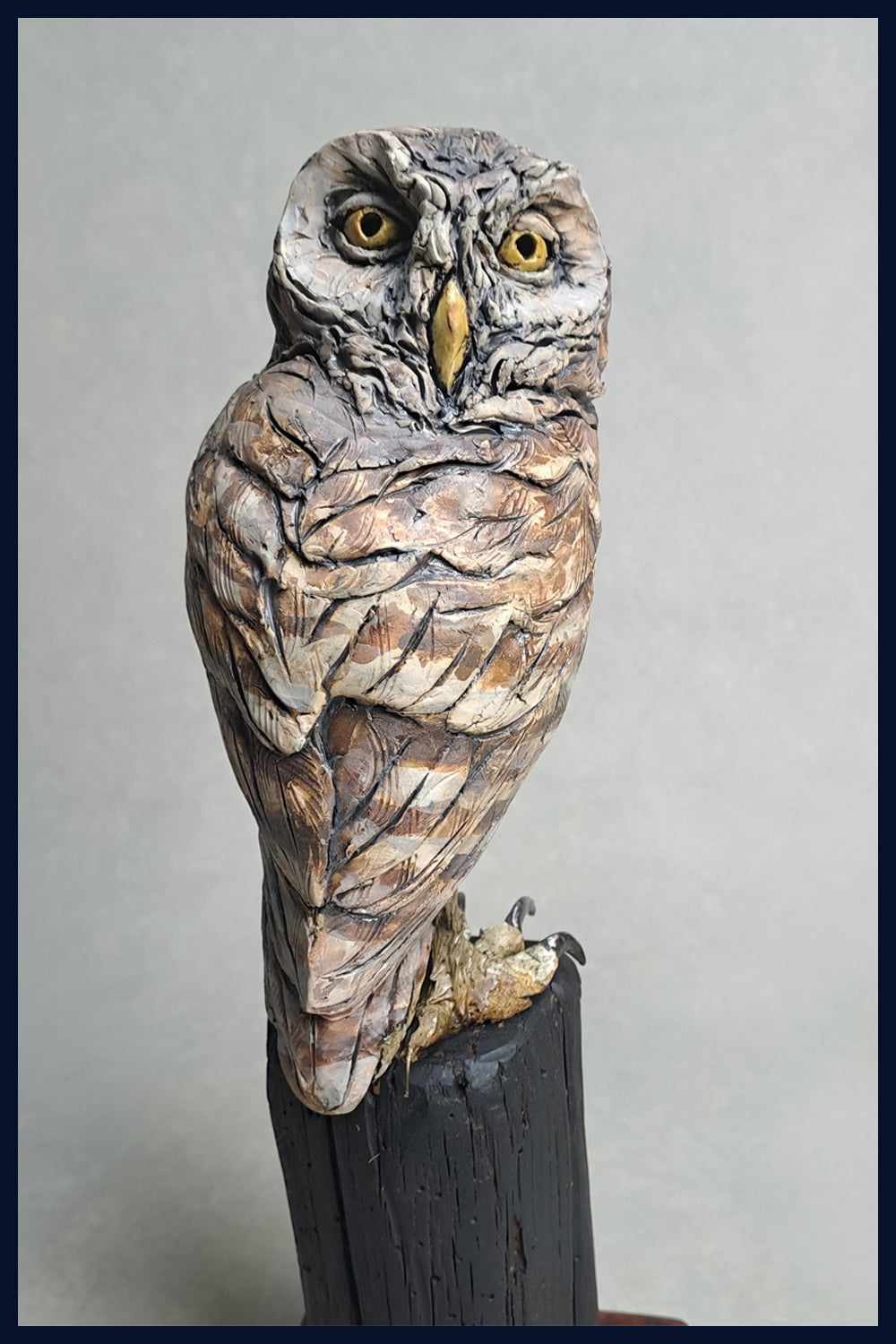 Little Owl: Ceramic Sculpture by David Cooke