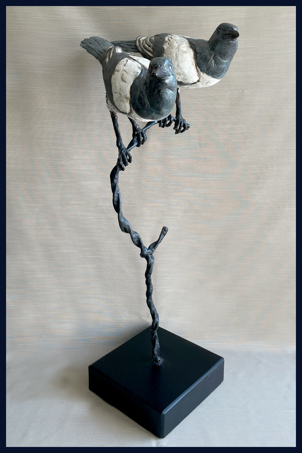 Two for Joy: Magpies Ceramic Sculpture by David Cooke