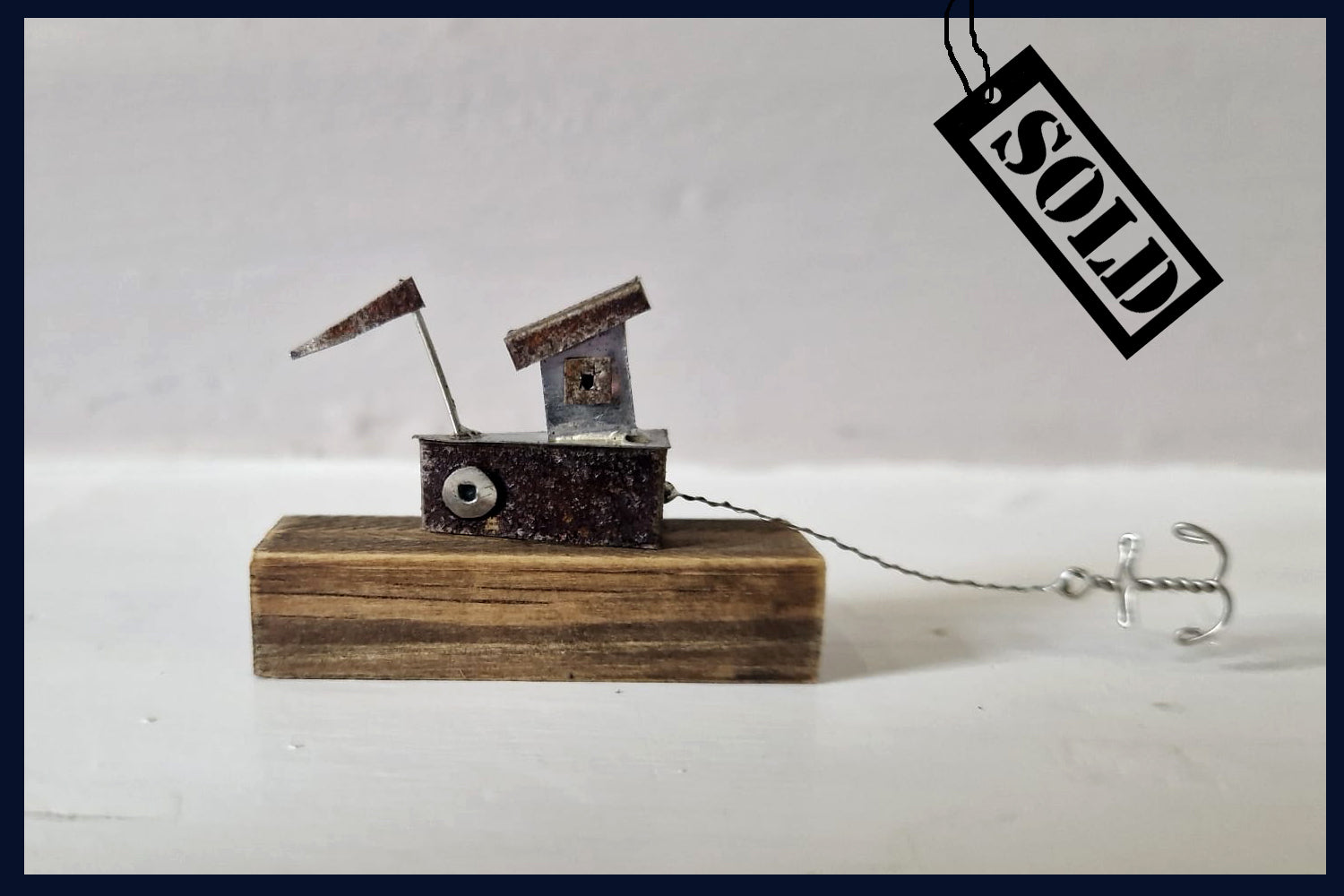 SOLD Little Fishing Boat Sculpture by Sarah Jane Brown 2
