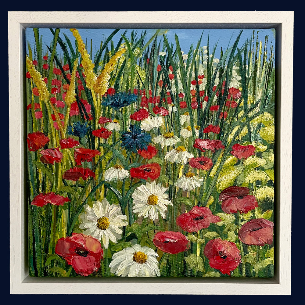 Fields of Wonder Collection: Scarlet Flush. Original Oil Painting
