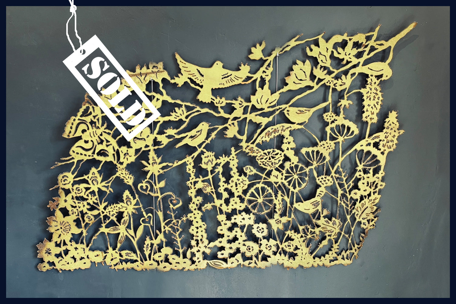 SOLD Lush Greenery - large reclaimed old tractor panel