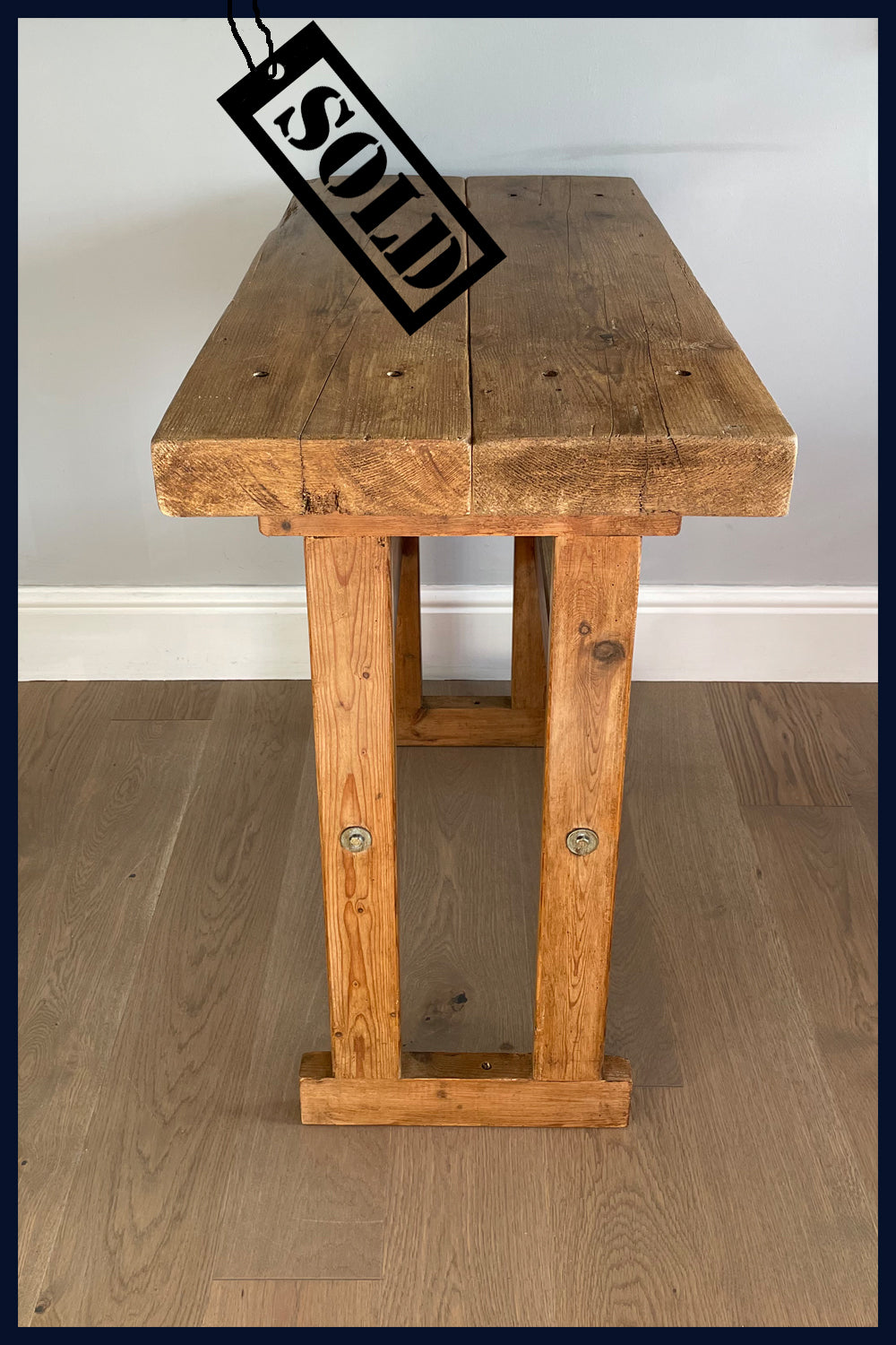 SOLD Wonderland Furniture Collection: Rustic Old Chunky Pine Side Table