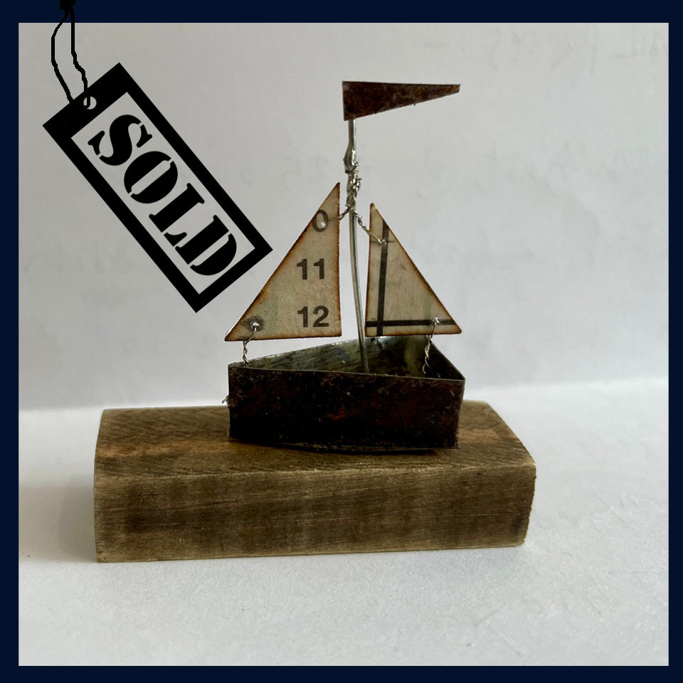 SOLD Little Sailing Boat Sculpture by Sarah Jane Brown 3