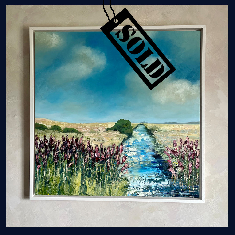 SOLD - Linear Lands Collection: September Marshes, Salthouse, Norfolk. Original Oil Painting
