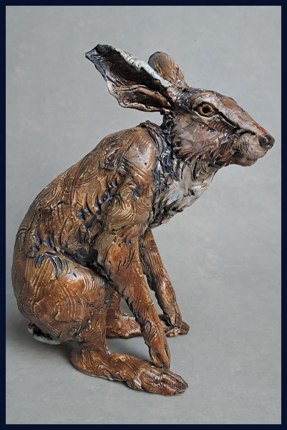 Small Hare no.2: Ceramic Sculpture by David Cooke