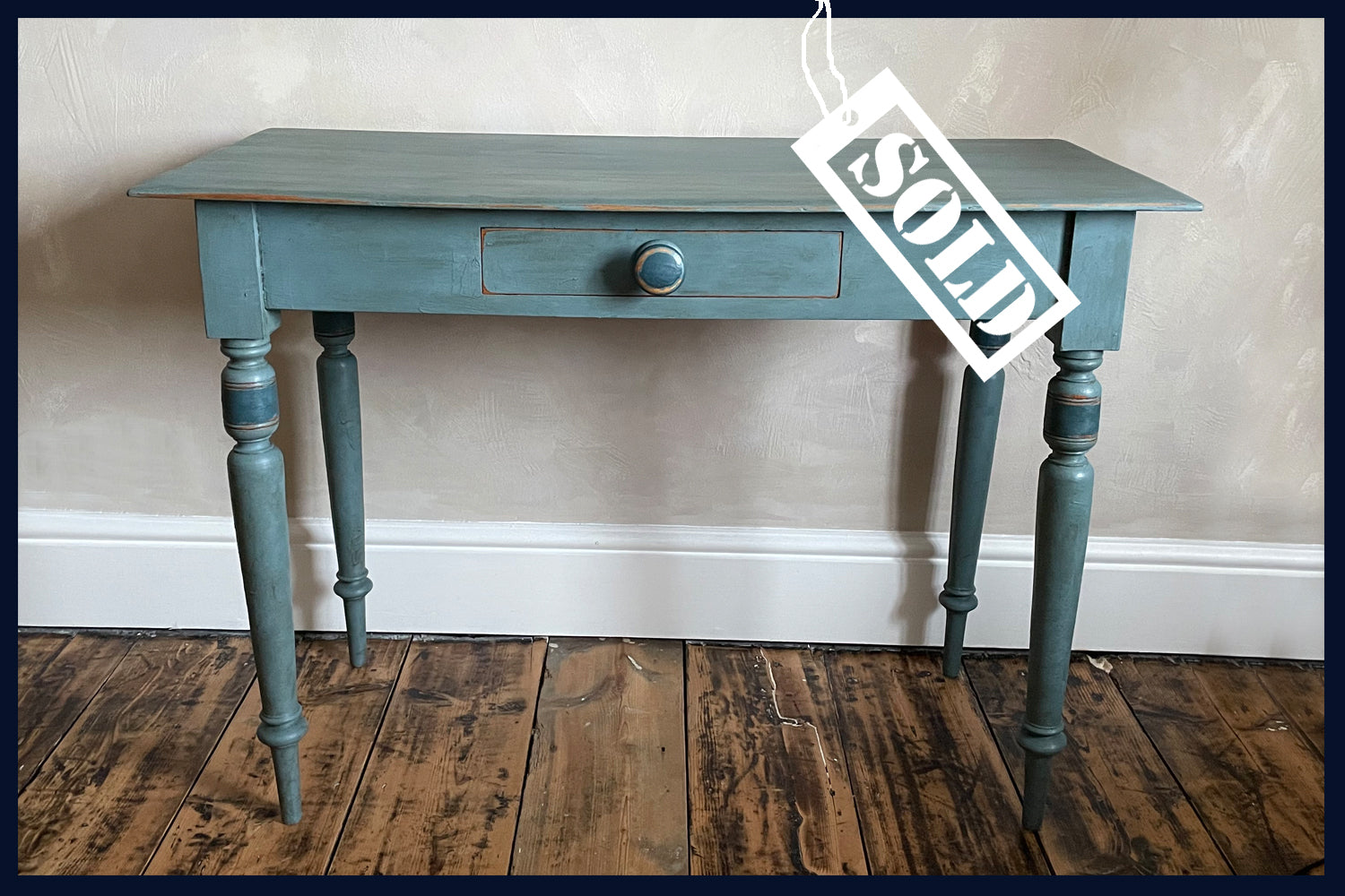 SOLD Wonderland Furniture Collection: Painted Antique Pine Table with Drawer