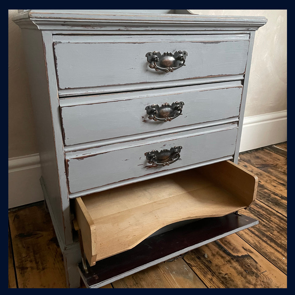 SOLD Wonderland Furniture Collection: Antique Stones Music Cabinet with Patented Drop Down Drawers