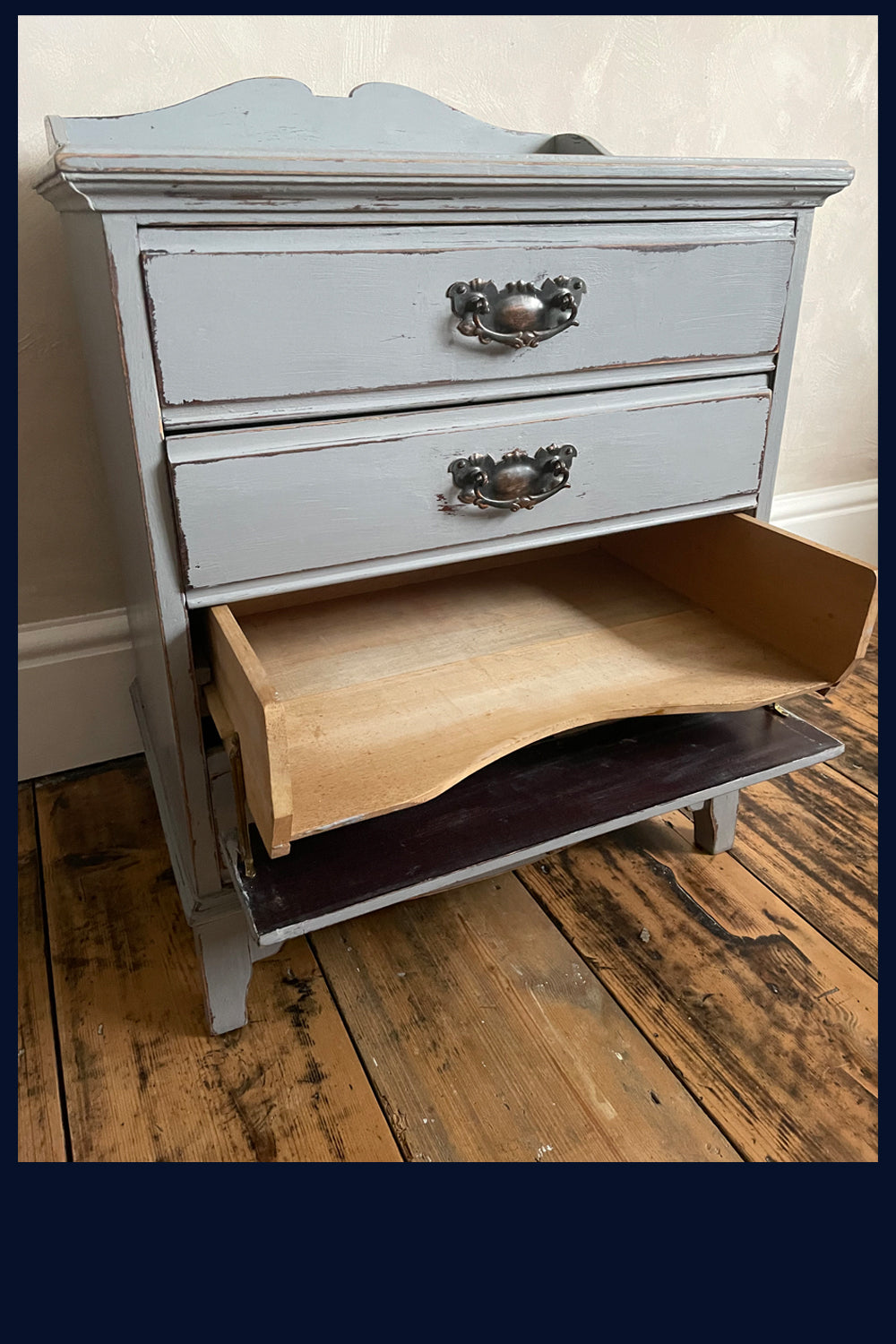 SOLD Wonderland Furniture Collection: Antique Stones Music Cabinet with Patented Drop Down Drawers