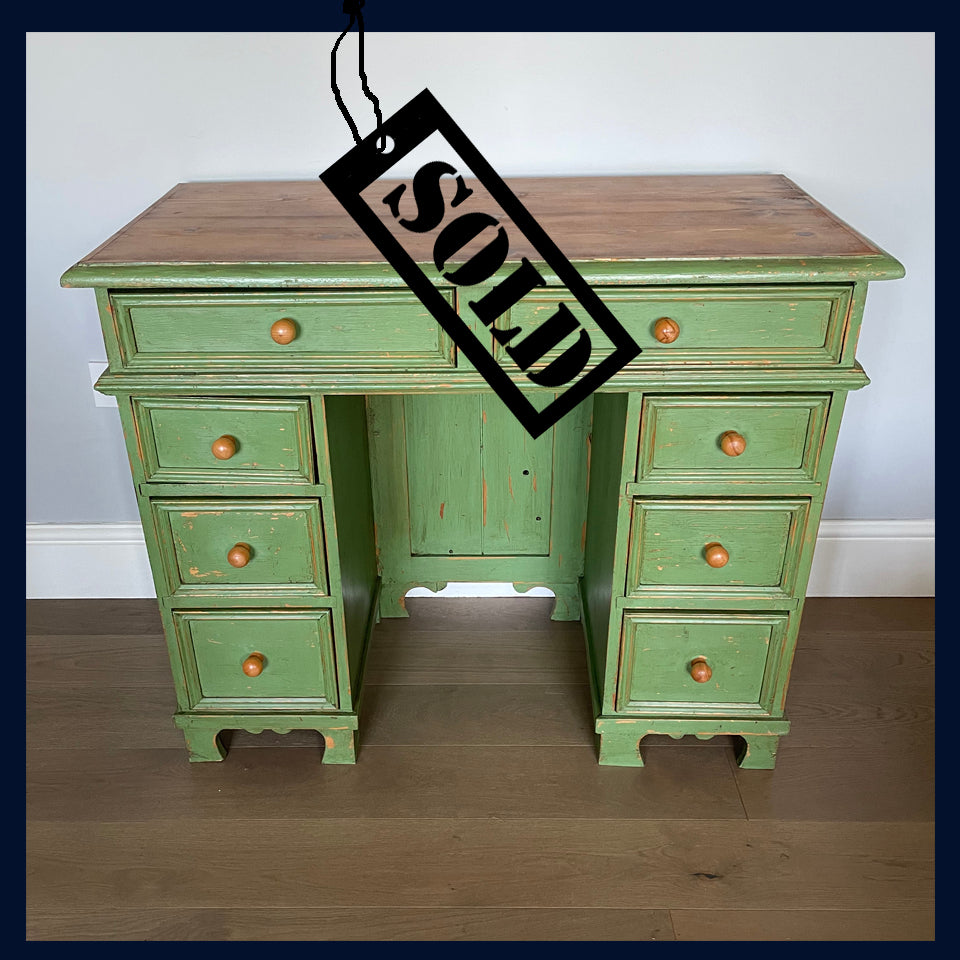SOLD Wonderland Collection: Painted Vintage Pine Desk
