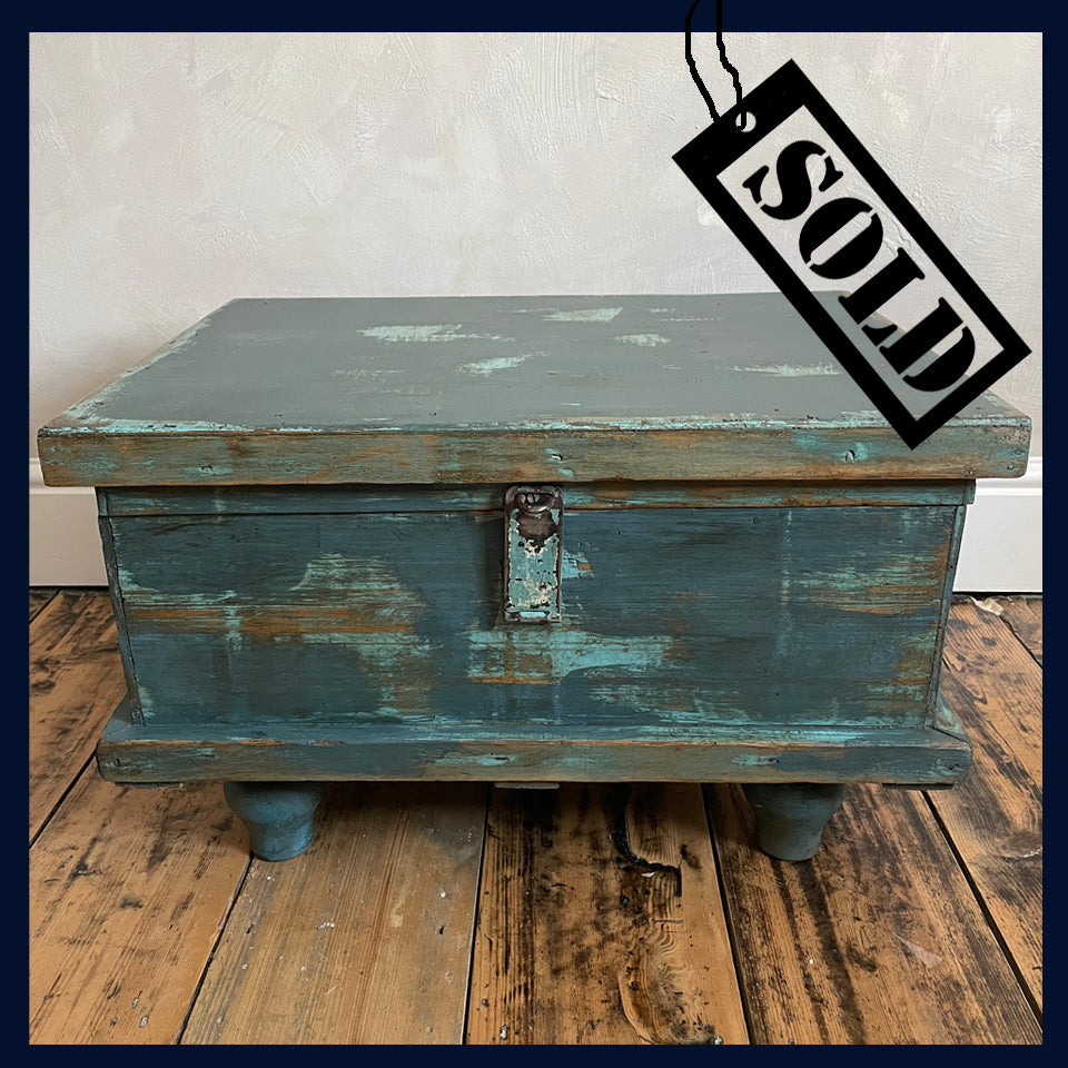 SOLD Wonderland Furniture Collection: Painted Vintage Trunk/Box Table