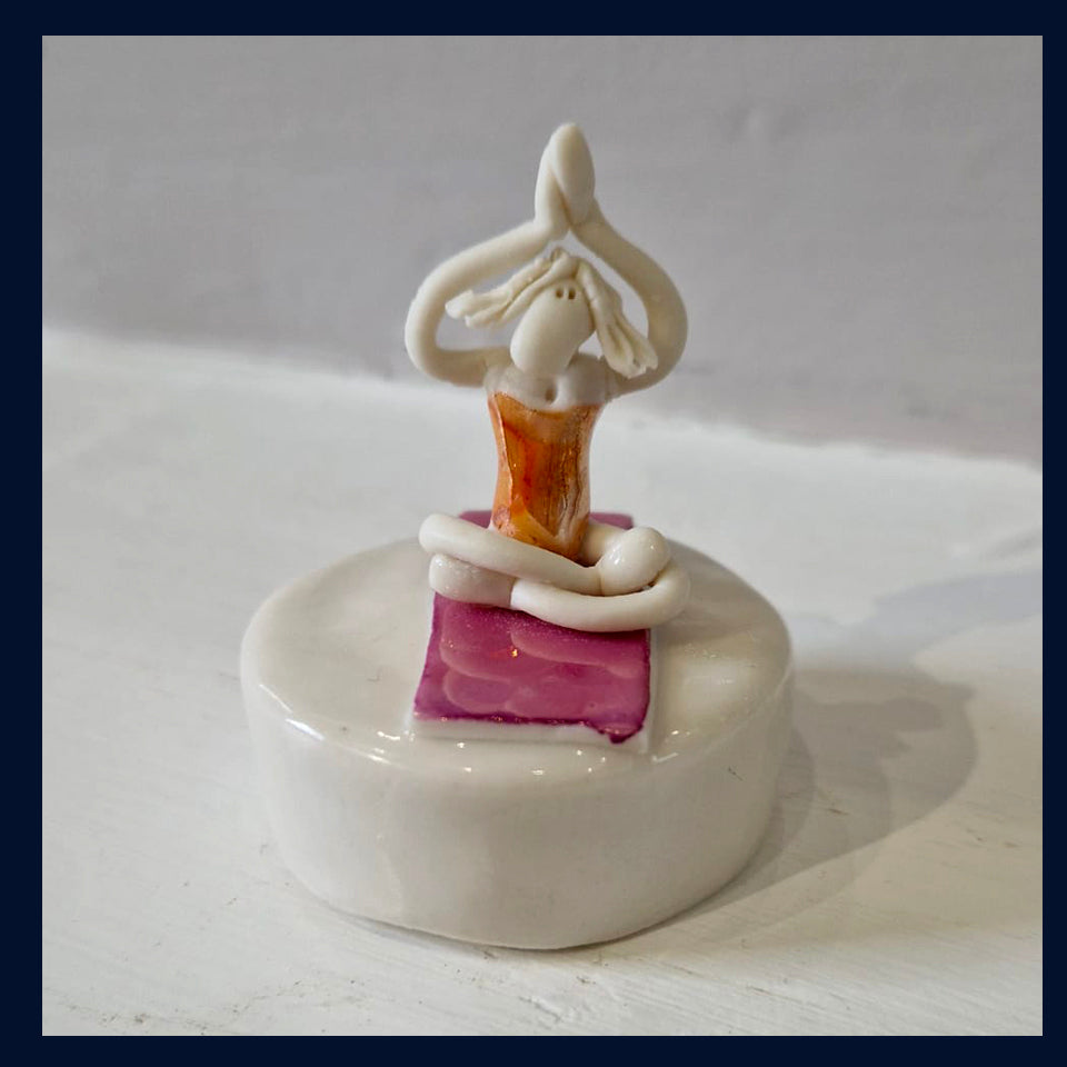 Ceramic Miniaturist Andrew Bull - yoga lady