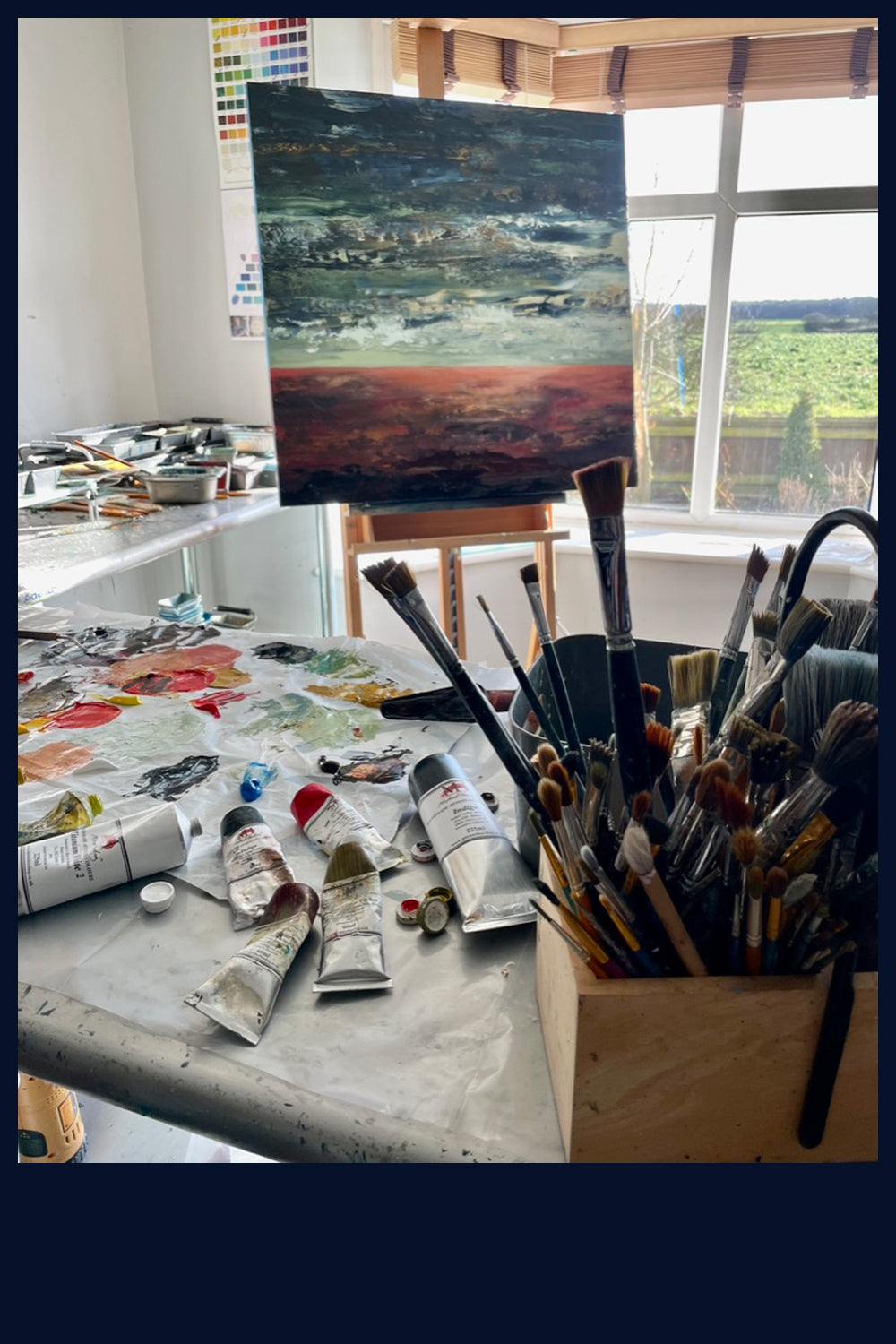 Linear Lands Collection: Evening Song, Norfolk. Original Oil Painting