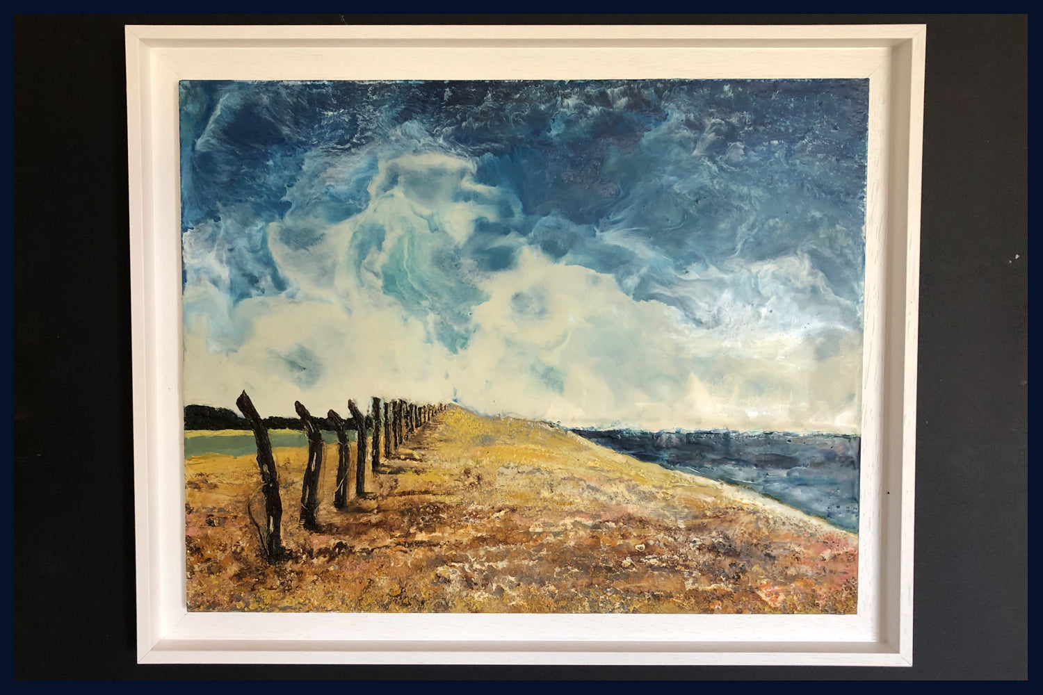 Linear Lands Collection: Beach, Salthouse, Norfolk. Original Oil Painting