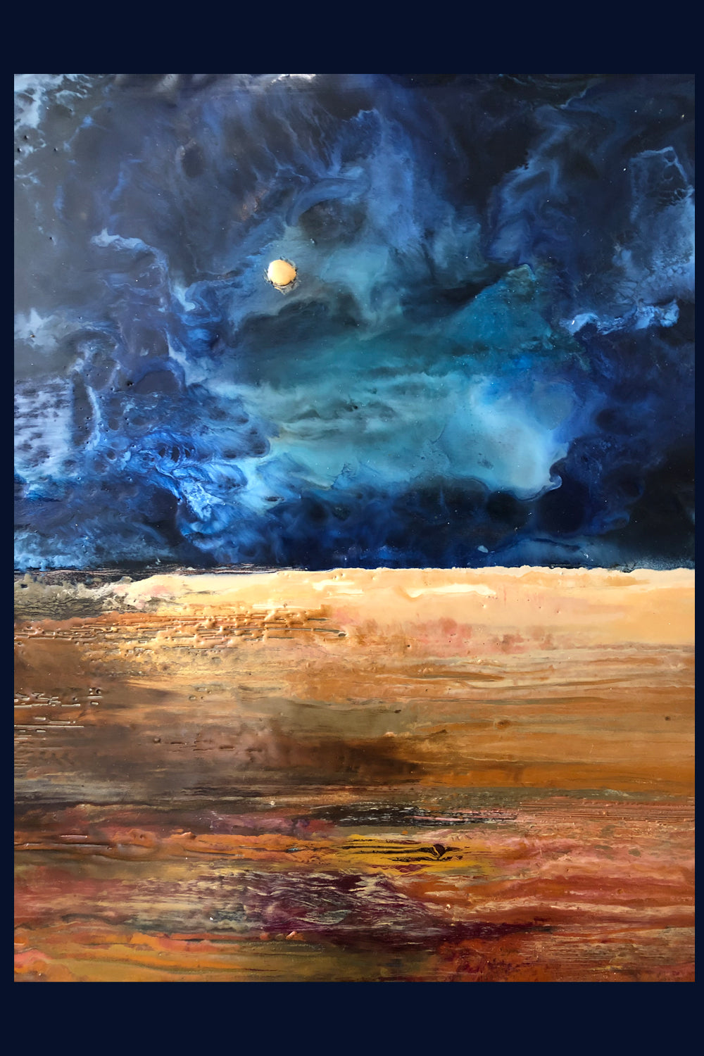 Linear Lands Collection: Moonlight, Holkham Beach, Norfolk. Original Painting