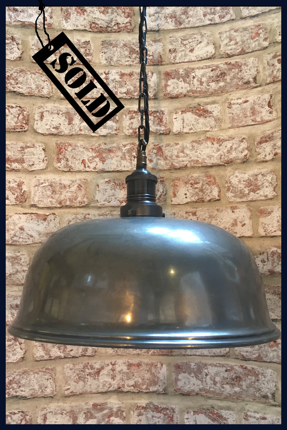 Raw 103 Antique Pewter Food Cloche/Meat Dome Pendant Light