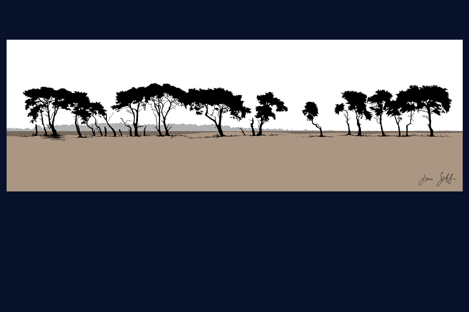 Gooderstone Pines, Breckland, Norfolk. Framed fine art print by Jac Scott.