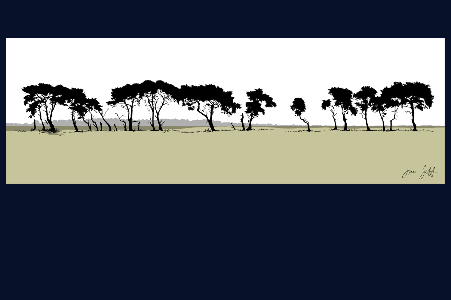 Gooderstone Pines, Breckland, Norfolk. Framed fine art print by Jac Scott.