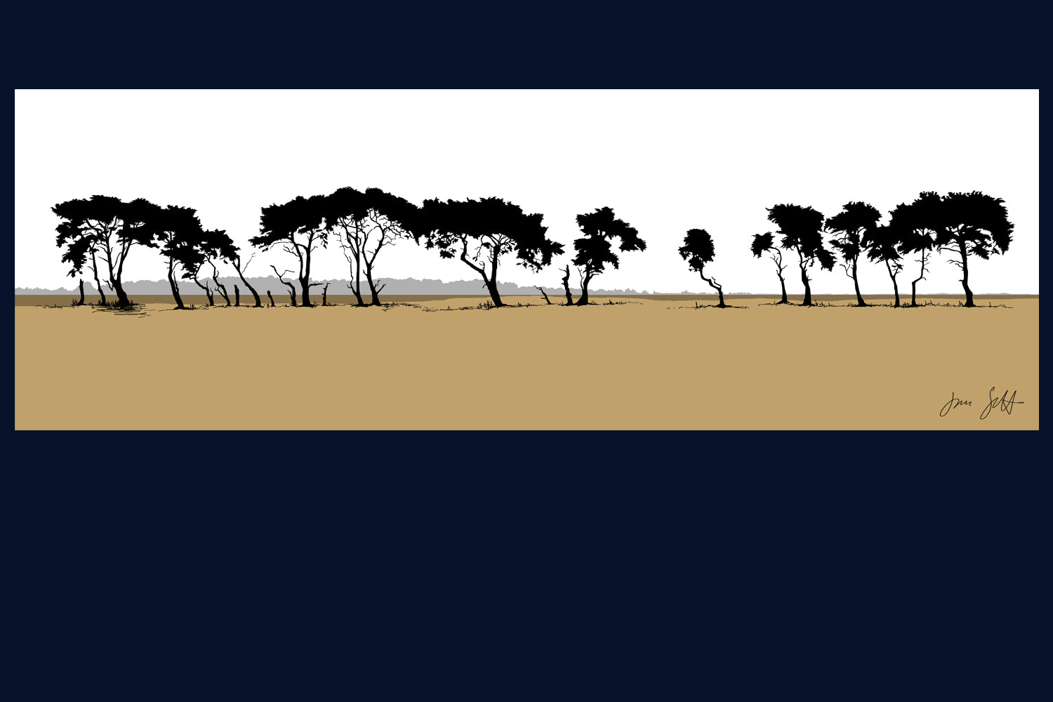 Gooderstone Pines, Breckland, Norfolk. Framed fine art print by Jac Scott.