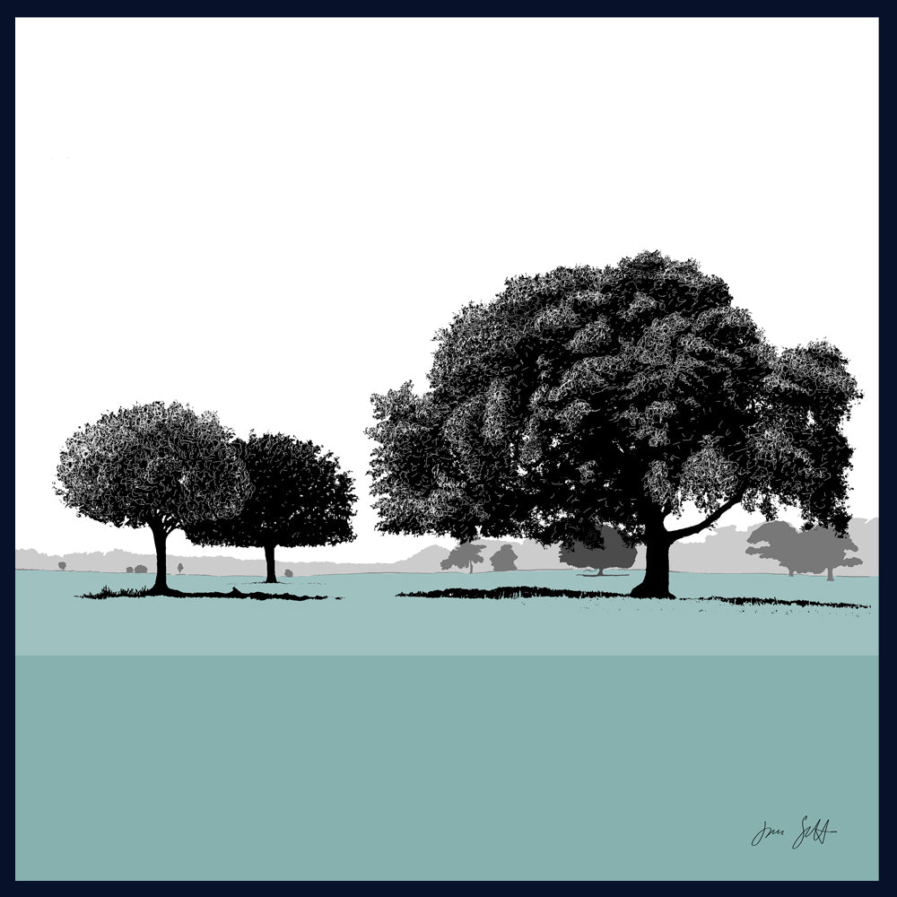 Holm Oaks, Norfolk. Framed fine art print by Jac Scott.