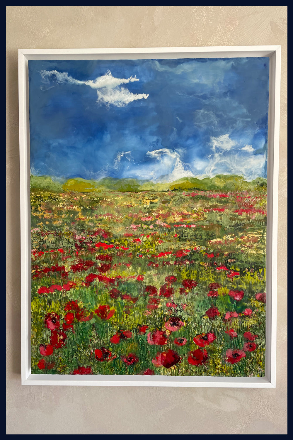 Linear Lands Collection: Summer Meadow with Poppies, Salthouse, Norfolk. Original Painting