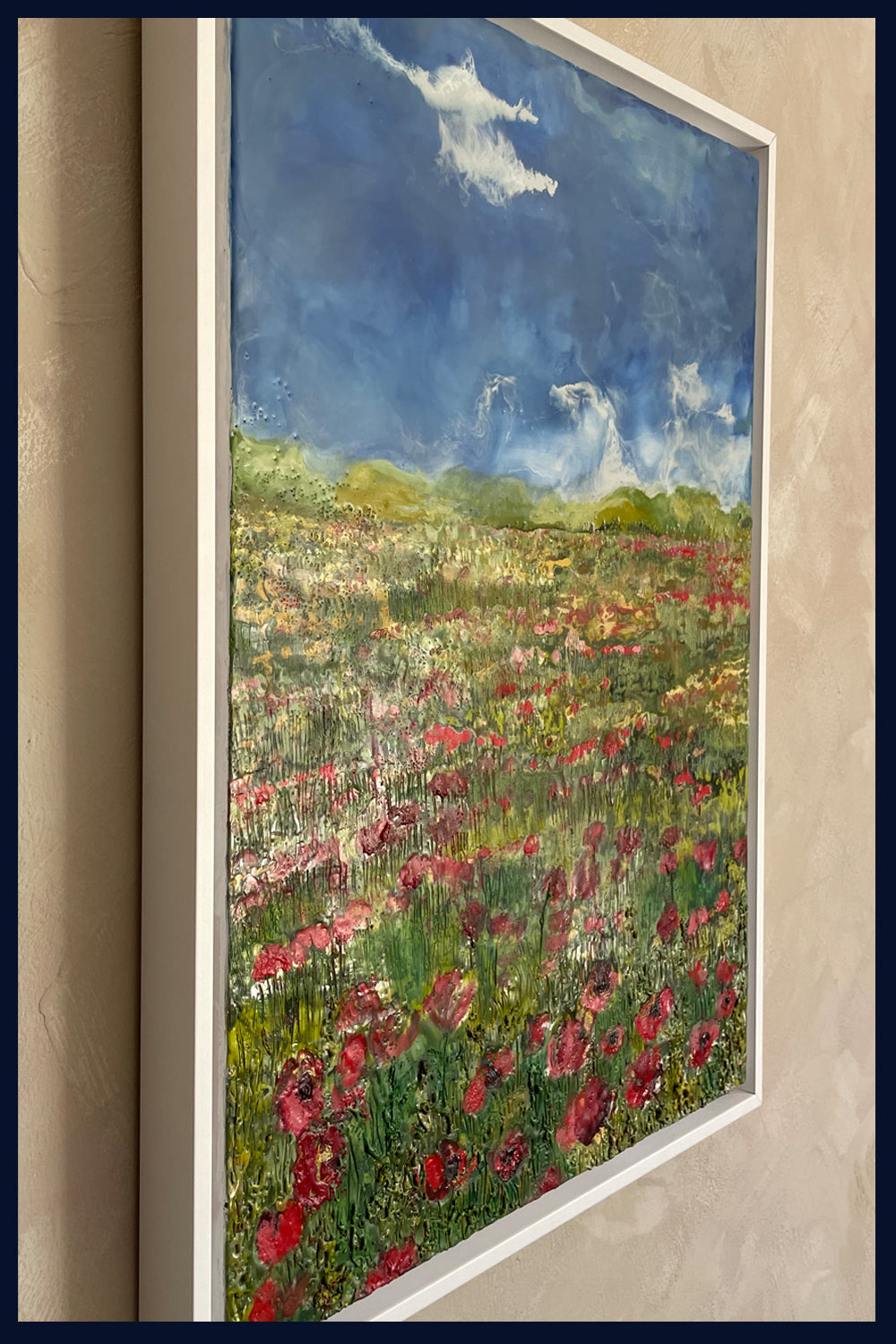 Linear Lands Collection: Summer Meadow with Poppies, Salthouse, Norfolk. Original Painting