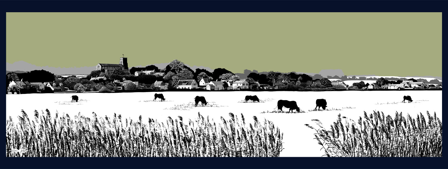 Salthouse Village, Norfolk. Framed fine art print