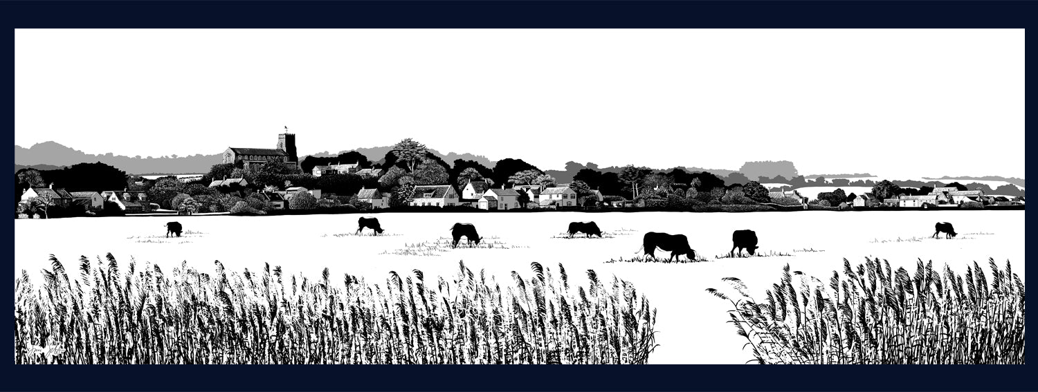 Salthouse Village, Norfolk. Framed fine art print