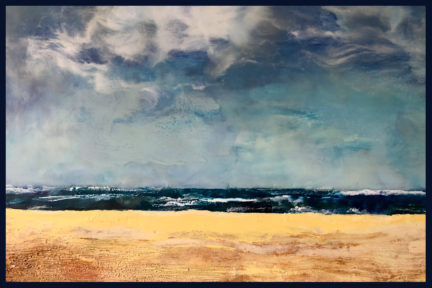 Linear Lands Collection: Serenity, Holkham, Norfolk. Original Oil & Wax Painting