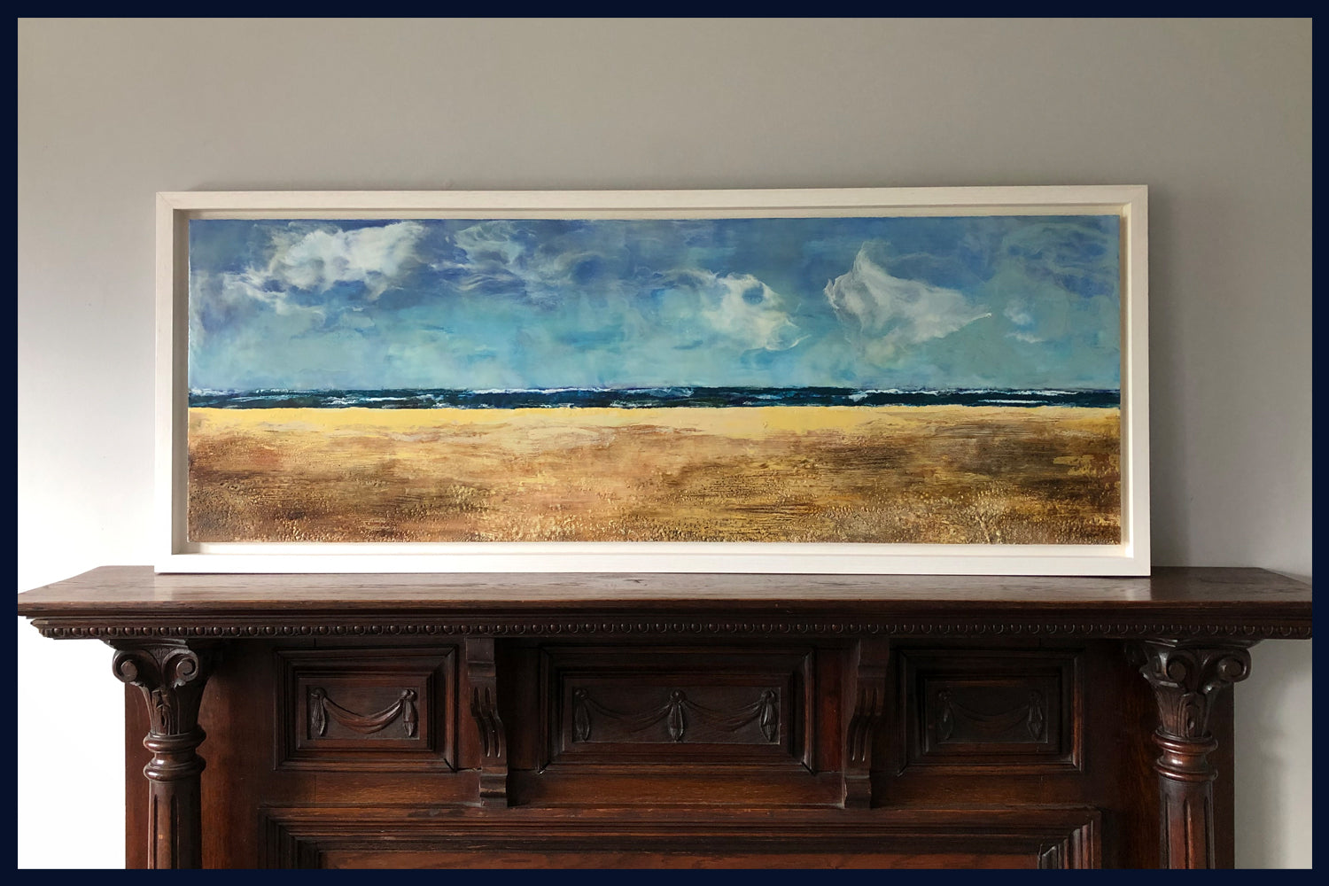 Linear Lands Collection: Serenity, Holkham, Norfolk. Original Oil & Wax Painting