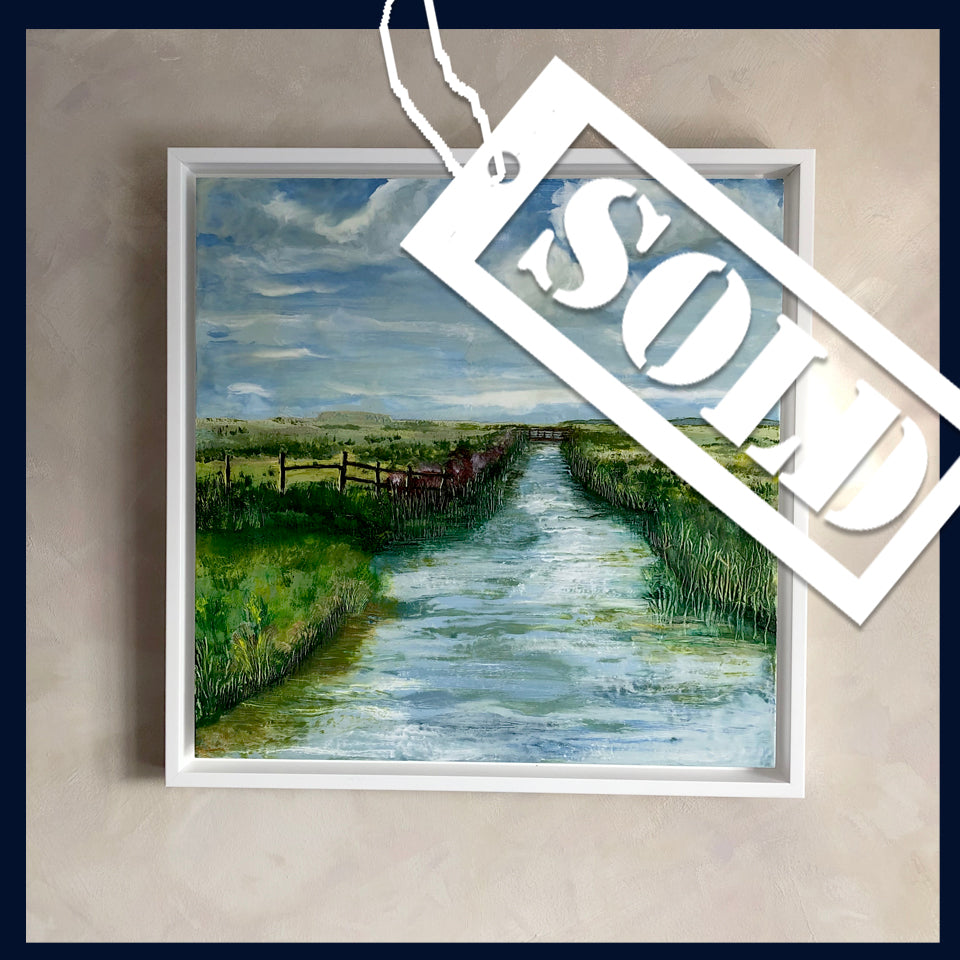Linear Lands Collection: Summer, Salthouse Marshes, Norfolk. Original Painting