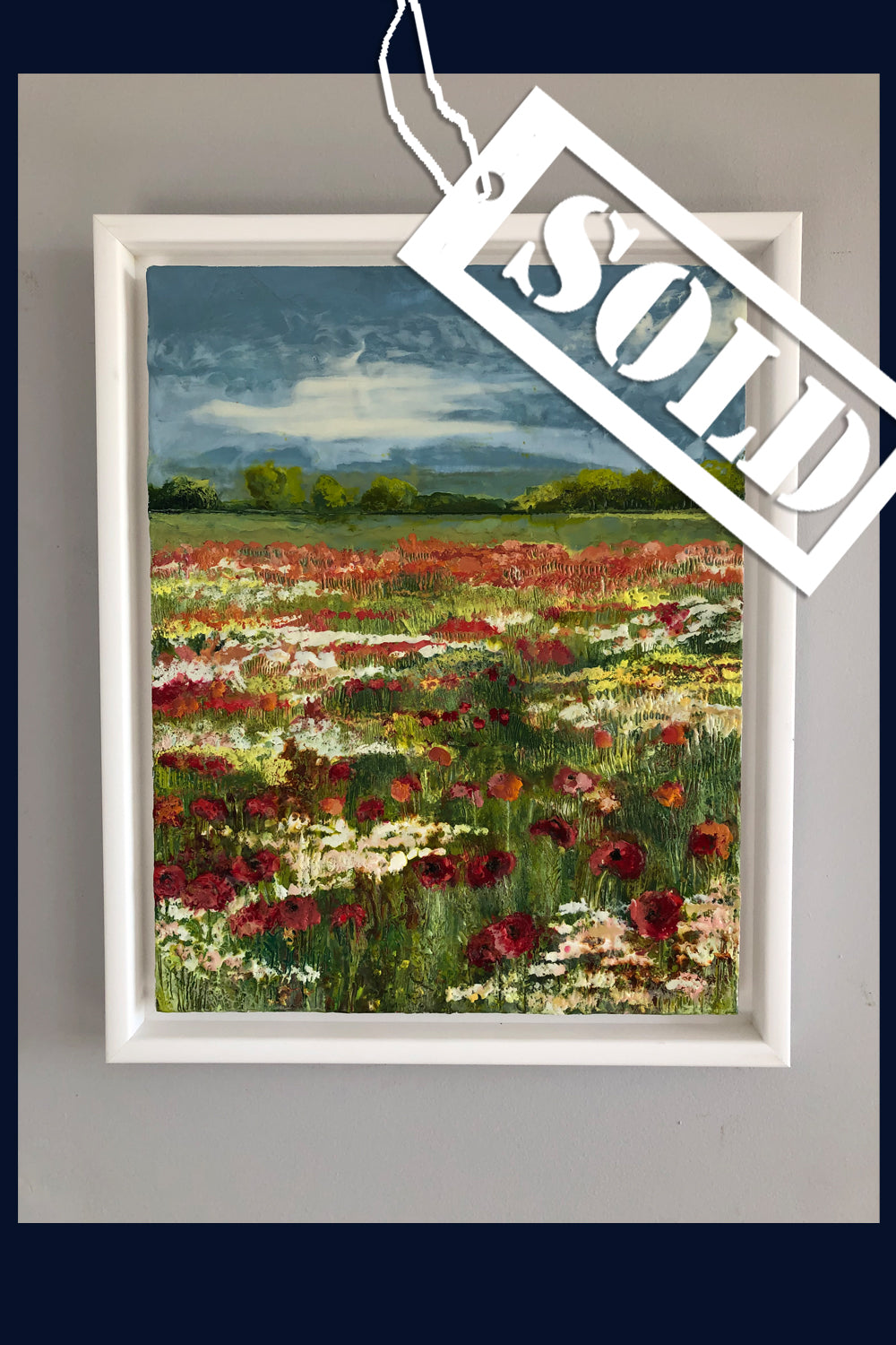 Linear Lands Collection: Poppy Meadow, Guestwick, Norfolk. Original Painting