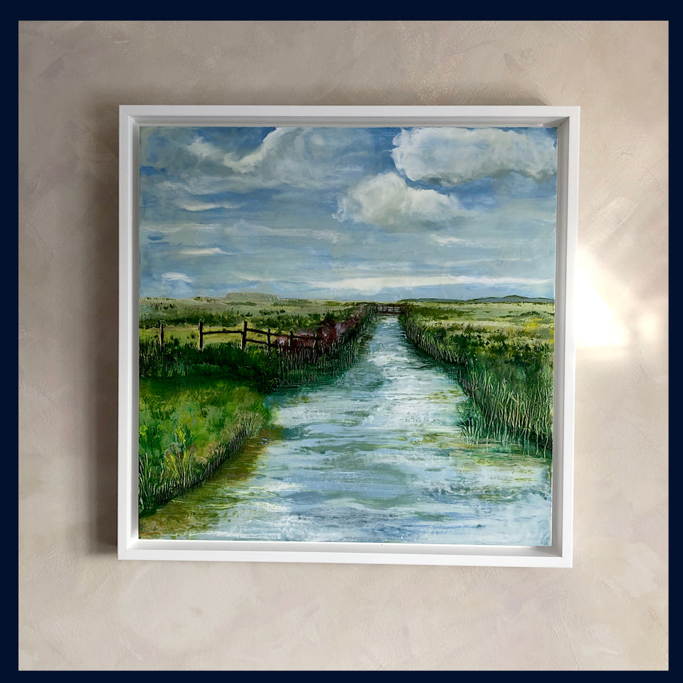 Linear Lands Collection: Summer, Salthouse Marshes, Norfolk. Original Painting