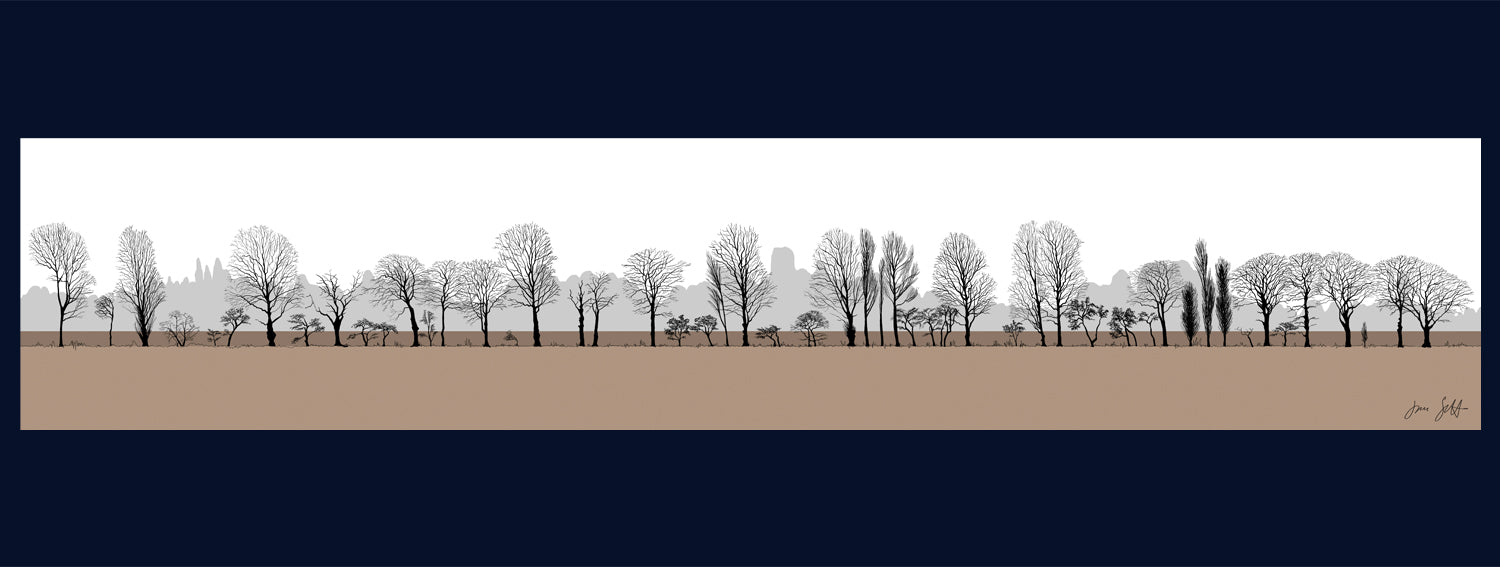 Tree Parade, Tilney All Saints, Norfolk. Fine art print by Jac Scott.