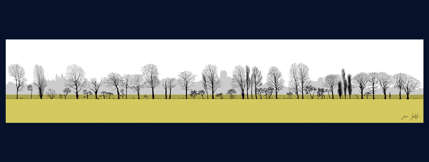 Tree Parade, Tilney All Saints, Norfolk. Fine art print by Jac Scott.