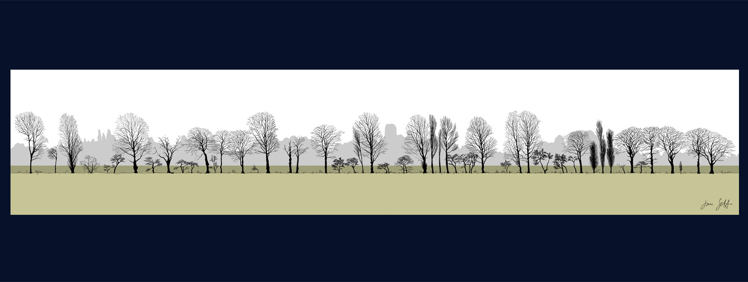 Tree Parade, Tilney All Saints, Norfolk. Fine art print by Jac Scott.