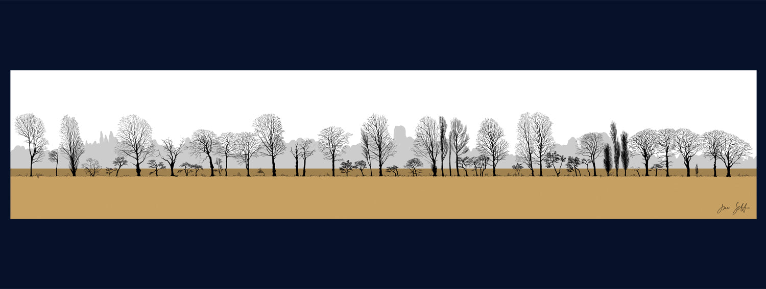Tree Parade, Tilney All Saints, Norfolk. Fine art print by Jac Scott.