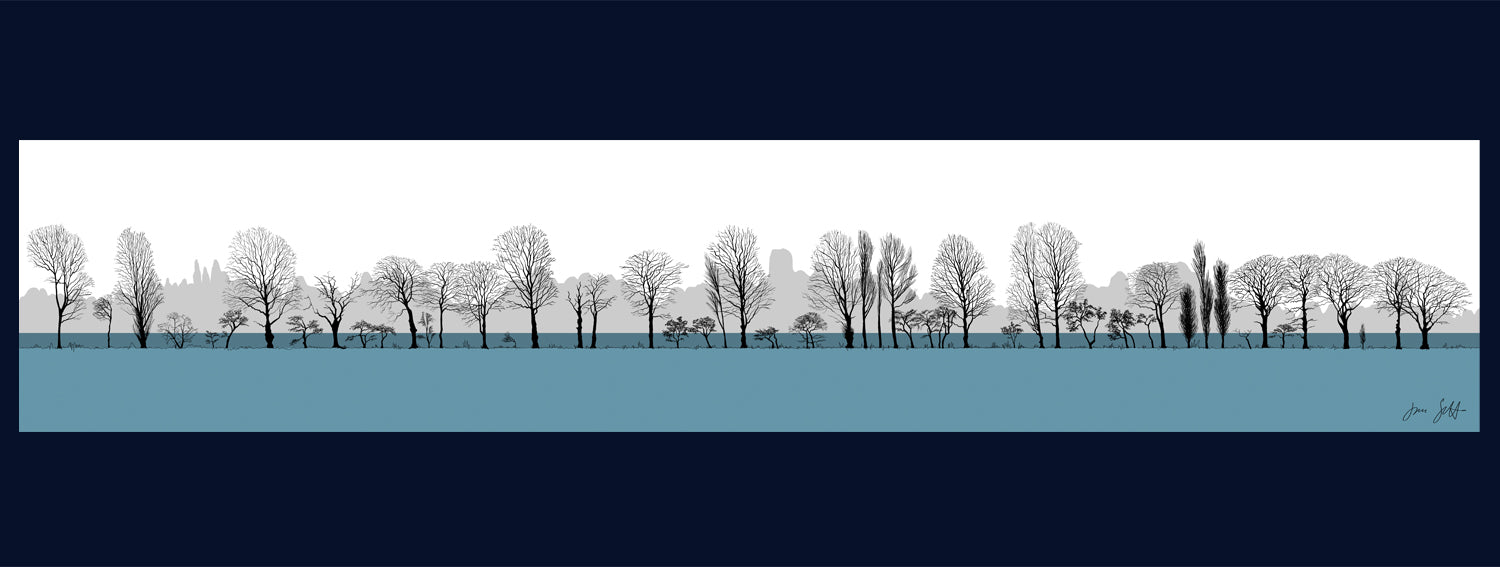 Tree Parade, Tilney All Saints, Norfolk. Fine art print by Jac Scott.