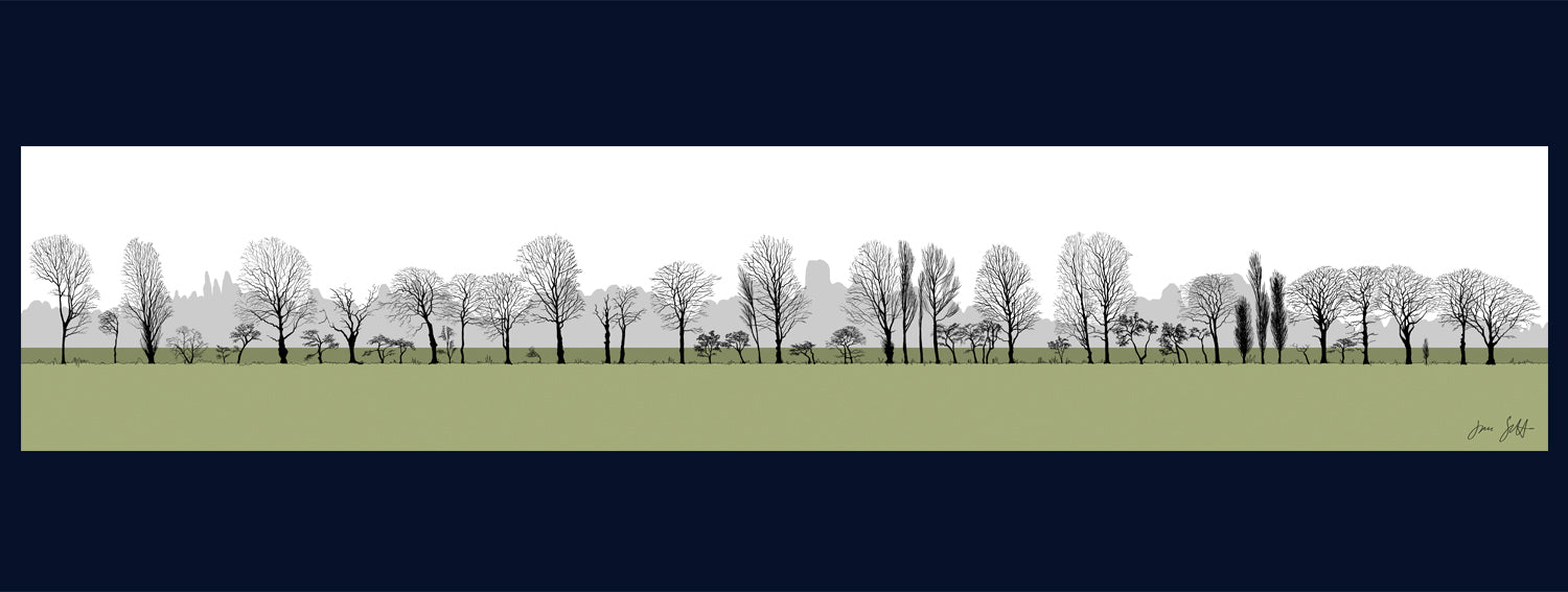 Tree Parade, Tilney All Saints, Norfolk. Fine art print by Jac Scott.