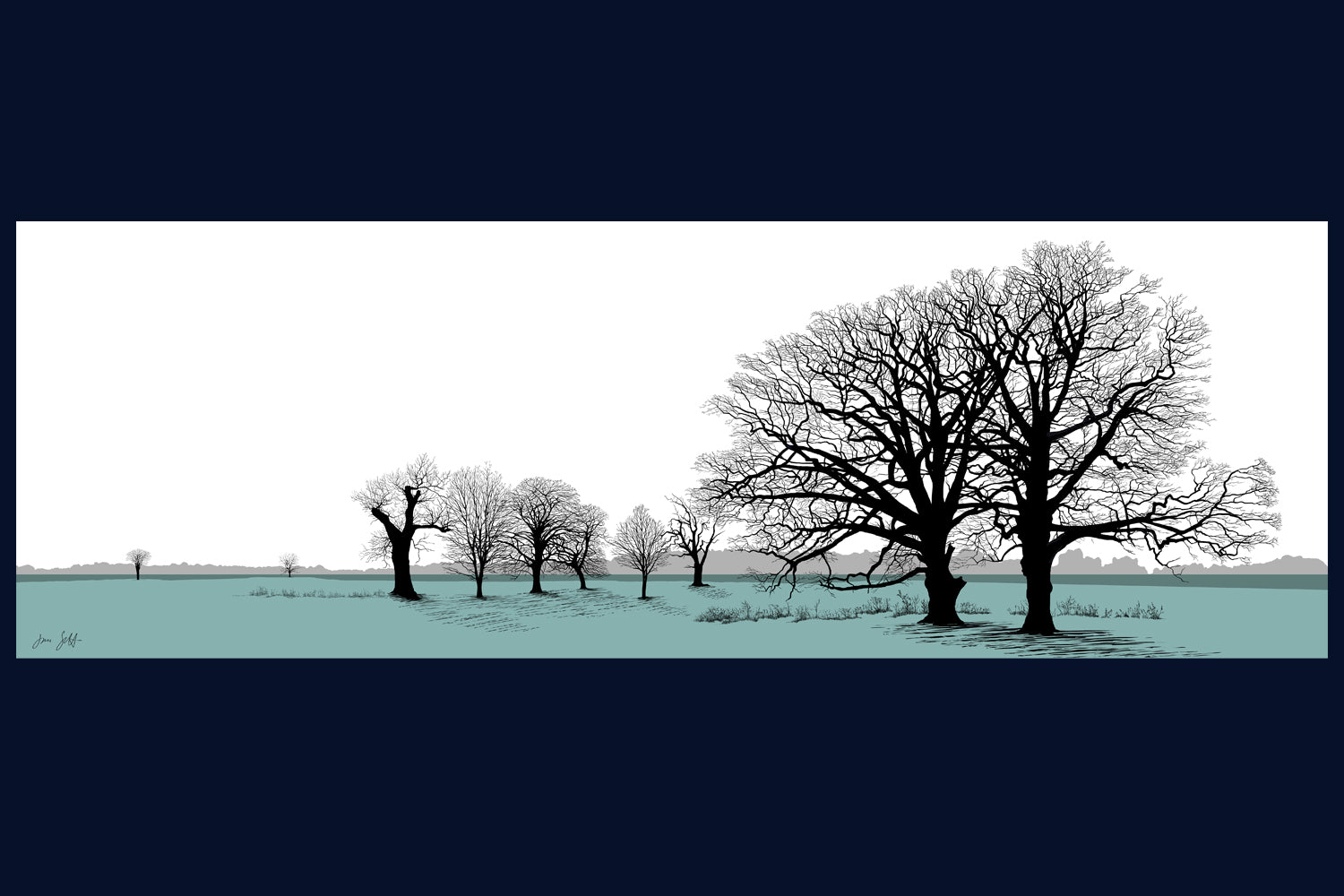 Two Oaks Felbrigg Norfolk. Fine art print by Jack Scott