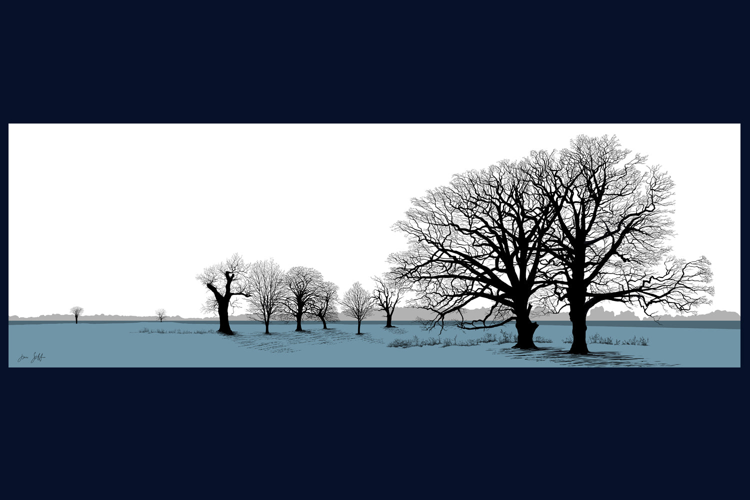 Two Oaks Felbrigg Norfolk. Framed fine art print by Jack Scott