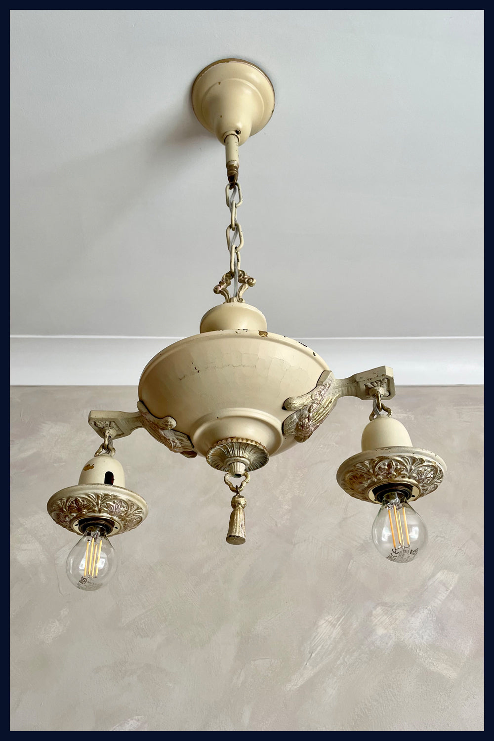 REDUCED U Collection: 1920s Browning USA 2 Light Chandelier/Pendant Restored & Rewired