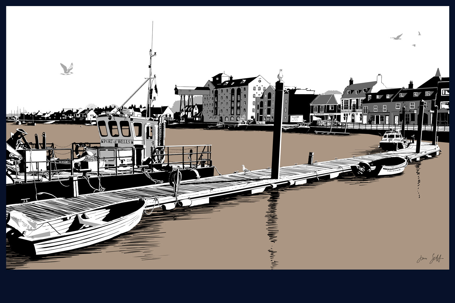 Wells, Norfolk. Framed fine art print