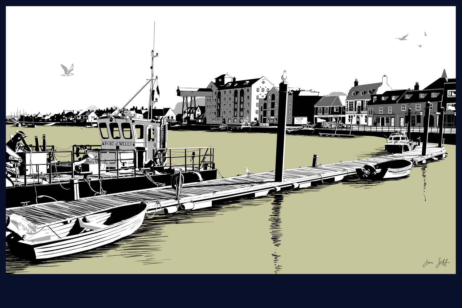 Wells, Norfolk. Framed fine art print