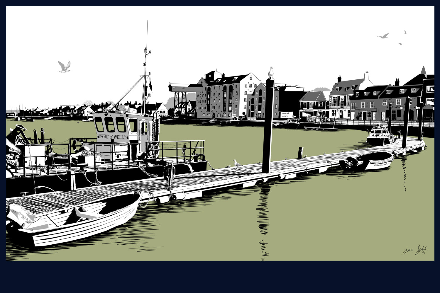 Wells, Norfolk. Framed fine art print