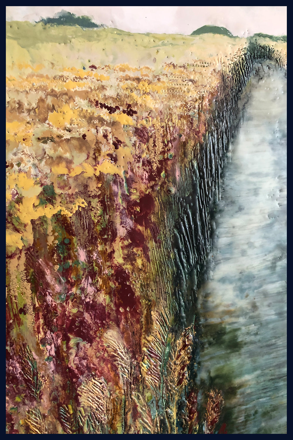 Linear Lands Collection: Winter, Salthouse Marshes, Norfolk. Original Painting