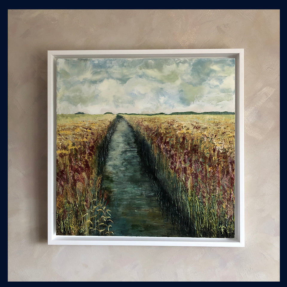 Linear Lands Collection: Winter, Salthouse Marshes, Norfolk. Original Painting